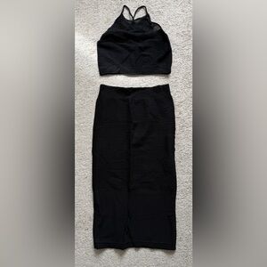 BCBGeneration Ribbed Black Crop Top and Pencil Skirt